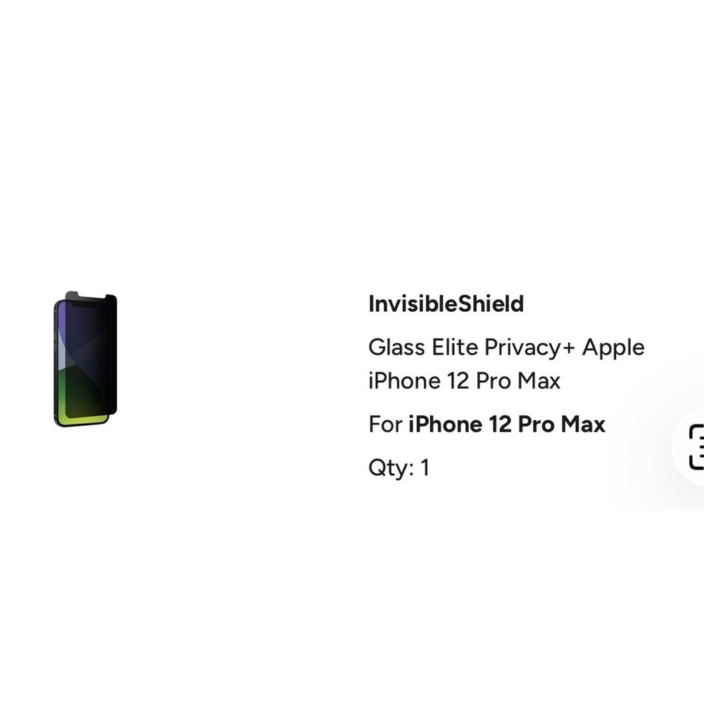 InvisibleShield Glass Elite Privacy+ for iPhone 12 Pro Max